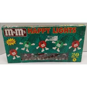 Vintage M&M Happy Lights String Lights 20 covers Christmas 1990's Works!!